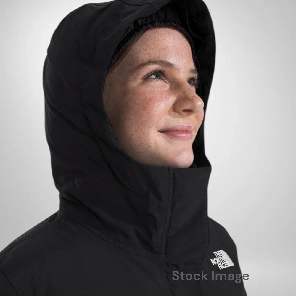 The North Face Girls Small 7/8 Arctic Parka Black Faux Fur Hood Winter Coat NWT - Picture 11 of 13
